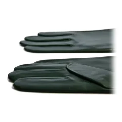 Fefè Napoli - Olive Green Leather Woman Gloves - Gloves - Handmade in Italy - Luxury Exclusive Collection - Avvenice