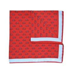 Fefè Napoli - Orange Cycles Silk Dandy Pocket Square - Pocket-Square - Handmade in Italy - Luxury Exclusive Collection - Avvenice