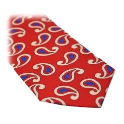 Fefè Napoli - Red Paisley Dandy Silk Tie - Ties - Handmade in Italy - Luxury Exclusive Collection - Avvenice