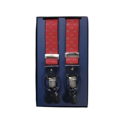Fefè Napoli - Red Special Dandy Suspenders - Braces - Handmade in Italy - Luxury Exclusive Collection - Avvenice