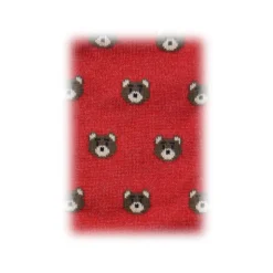 Fefè Napoli - Red Teddy Men's Socks - Socks - Handmade in Italy - Luxury Exclusive Collection - Avvenice