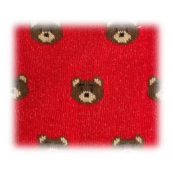 Fefè Napoli - Red Teddy Short Dandy Men's Socks - Socks - Handmade in Italy - Luxury Exclusive Collection - Avvenice