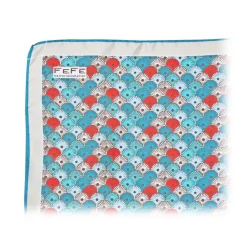 Fefè Napoli - Turquoise Matisse Silk Foulard - Scarves and Foulards - Handmade in Italy - Luxury Exclusive Collection - Avvenice