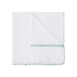 Fefè Napoli - White Cotton Embroidery Gentleman Pocket Square - Pocket-Square - Handmade in Italy - Luxury Exclusive Collection - Avvenice