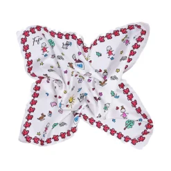 Fefè Napoli - White Kids Silk Foulard - Scarves and Foulards - Handmade in Italy - Luxury Exclusive Collection - Avvenice