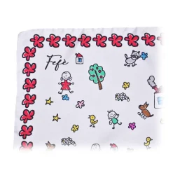 Fefè Napoli - White Kids Silk Foulard - Scarves and Foulards - Handmade in Italy - Luxury Exclusive Collection - Avvenice