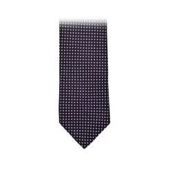 Fefè Napoli - White Pois Black Gentleman Silk Tie - Ties - Handmade in Italy - Luxury Exclusive Collection - Avvenice
