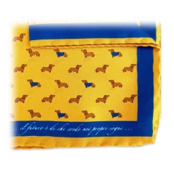 Fefè Napoli - Yellow Bassett Silk Dandy Pocket Square - Pocket-Square - Handmade in Italy - Luxury Exclusive Collection - Avvenice