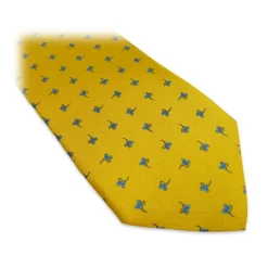 Fefè Napoli - Yellow Lily Dandy Silk Tie - Ties - Handmade in Italy - Luxury Exclusive Collection - Avvenice