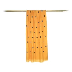 Fefè Napoli - Yellow Quatre-foil Scaramantia Wool Scarf - Scarves and Foulards - Handmade in Italy - Luxury Exclusive Collection - Avvenice