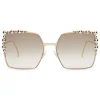 Fendi - Can Eye - Gold Square Oversize Sunglasses - Sunglasses - Fendi Eyewear - Avvenice