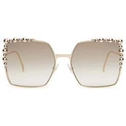 Fendi - Can Eye - Gold Square Oversize Sunglasses - Sunglasses - Fendi Eyewear - Avvenice