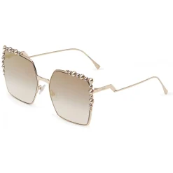 Fendi - Can Eye - Gold Square Oversize Sunglasses - Sunglasses - Fendi Eyewear - Avvenice