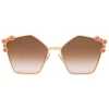 Fendi - Can Eye - Rose Gold Pentagonal Oversize Sunglasses - Sunglasses - Fendi Eyewear - Avvenice