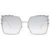 Fendi - Can Eye - Silver Square Oversize Sunglasses - Sunglasses - Fendi Eyewear - Avvenice