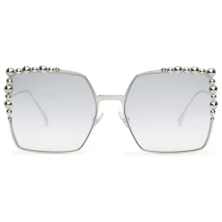 Fendi - Can Eye - Silver Square Oversize Sunglasses - Sunglasses - Fendi Eyewear - Avvenice