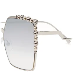 Fendi - Can Eye - Silver Square Oversize Sunglasses - Sunglasses - Fendi Eyewear - Avvenice