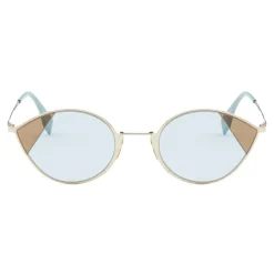 Fendi - Cut-Eye - Gold Cat-Eye Sunglasses - Sunglasses - Fendi Eyewear - Avvenice