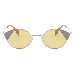 Fendi - Cut-Eye - Silver Cat-Eye Sunglasses - Sunglasses - Fendi Eyewear - Avvenice