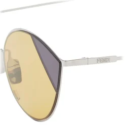 Fendi - Cut-Eye - Silver Cat-Eye Sunglasses - Sunglasses - Fendi Eyewear - Avvenice