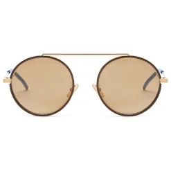 Fendi - Everyday - Gold Rounded Sunglasses - Sunglasses - Fendi Eyewear - Avvenice