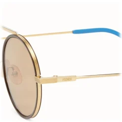 Fendi - Everyday - Gold Rounded Sunglasses - Sunglasses - Fendi Eyewear - Avvenice