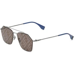 Fendi - Eyeline - Rectangular Sunglasses - Gray - Sunglasses - Fendi Eyewear - Avvenice