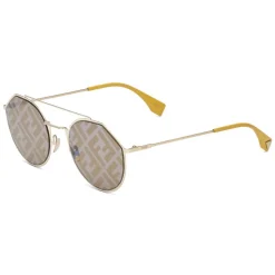Fendi - Eyeline - Round Pilot Sunglasses - Yellow - Sunglasses - Fendi Eyewear - Avvenice