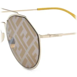 Fendi - Eyeline - Round Pilot Sunglasses - Yellow - Sunglasses - Fendi Eyewear - Avvenice