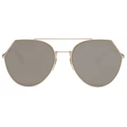 Fendi - Eyeline - Soft Gold Rounded Sunglasses - Sunglasses - Fendi Eyewear - Avvenice