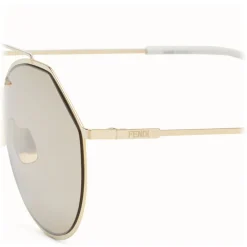 Fendi - Eyeline - White and Gold Round Sunglasses - Sunglasses - Fendi Eyewear - Avvenice