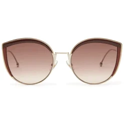 Fendi - F is Fendi - Copper Cat Eye Oversize Sunglasses - Sunglasses - Fendi Eyewear - Avvenice