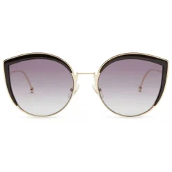 Fendi - F is Fendi - Gold Cat Eye Oversize Sunglasses - Sunglasses - Fendi Eyewear - Avvenice