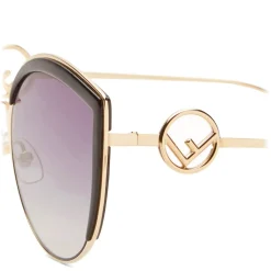 Fendi - F is Fendi - Gold Cat Eye Oversize Sunglasses - Sunglasses - Fendi Eyewear - Avvenice