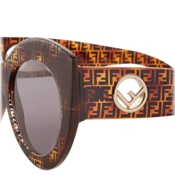 Fendi - F is Fendi - Havana Gray FF Cat Eye Sunglasses - Sunglasses - Fendi Eyewear - Avvenice
