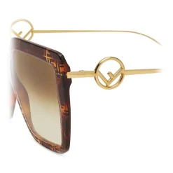 Fendi - F is Fendi - Oversize Square Sunglasses - Havana - Sunglasses - Fendi Eyewear - Avvenice