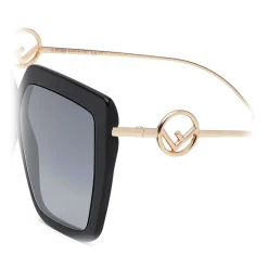Fendi - F is Fendi - Square Oversize Sunglasses - Black - Sunglasses - Fendi Eyewear - Avvenice