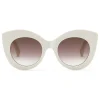 Fendi - F is Fendi - White and Brown Cat Eye Sunglasses - Sunglasses - Fendi Eyewear - Avvenice