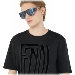 Fendi - Fabulous 2.0 - Shield Sunglasses - Gray - Sunglasses - Fendi Eyewear - Avvenice