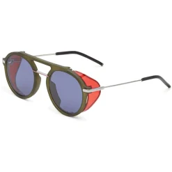 Fendi - Fantastic - Green Round Aviator Sunglasses Fashion Show FW17-18 - Sunglasses - Fendi Eyewear - Avvenice