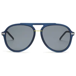 Fendi - Fantastic - Satin Blue Aviator Oversize Sunglasses - Sunglasses - Fendi Eyewear - Avvenice