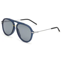 Fendi - Fantastic - Satin Blue Aviator Oversize Sunglasses - Sunglasses - Fendi Eyewear - Avvenice