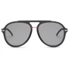 Fendi - Fantastic - Satin Black Aviator Oversize Sunglasses - Sunglasses - Fendi Eyewear - Avvenice