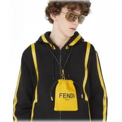 Fendi - Fendi Code - Shield Sunglasses - Gold - Sunglasses - Fendi Eyewear - Avvenice