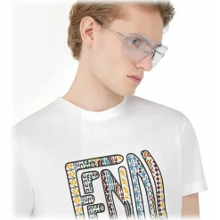 Fendi - Fendi Code - Shield Sunglasses - Silver - Sunglasses - Fendi Eyewear - Avvenice