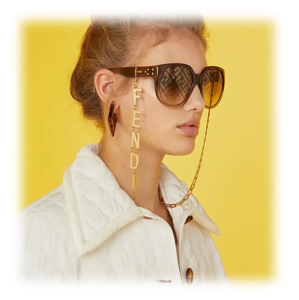 Fendi - Fendi Dawn - Oversize Round Sunglasses - Brown - Sunglasses - Fendi Eyewear - Avvenice