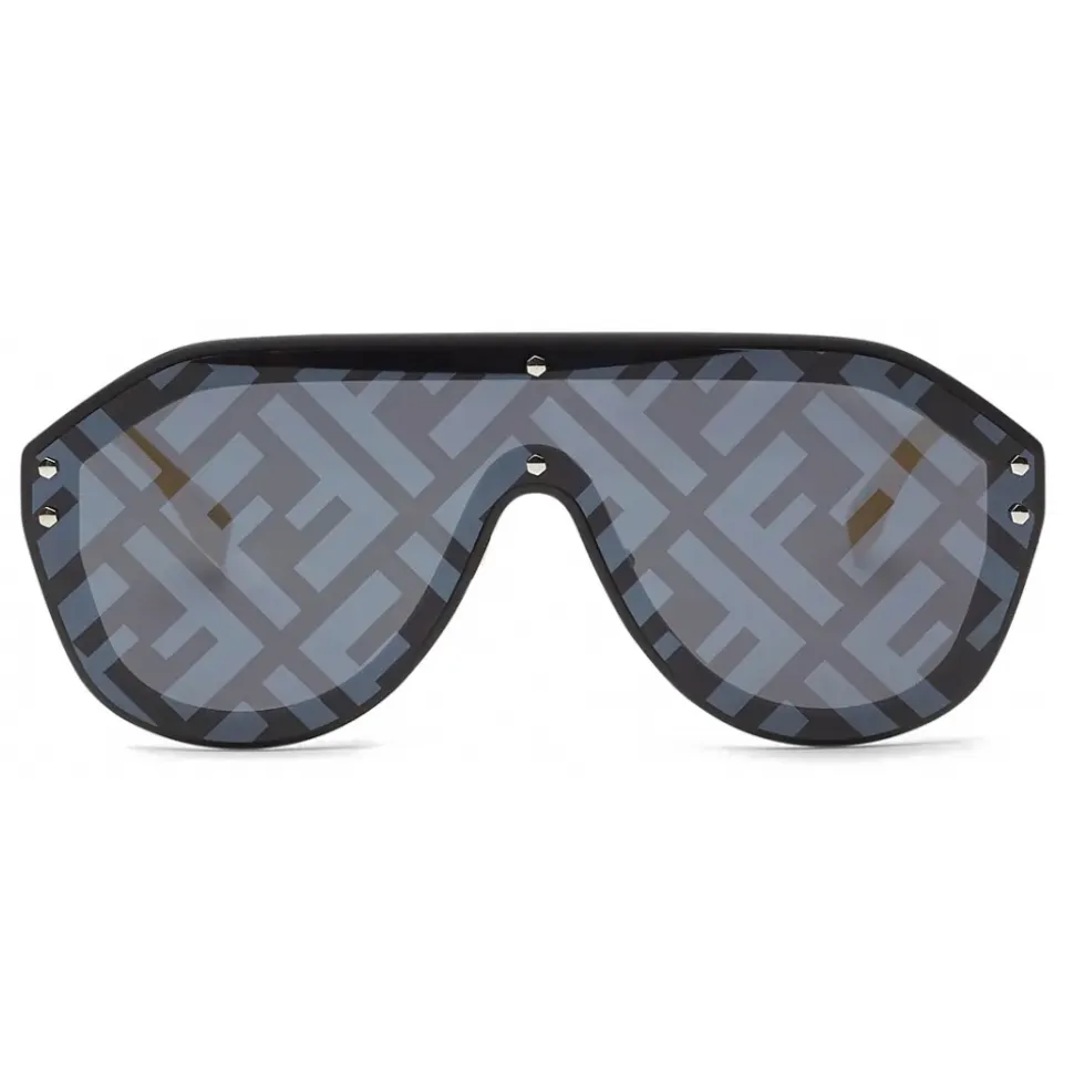Fendi - Fendi Fabulous - Shield Sunglasses - Black - Sunglasses - Fendi Eyewear - Avvenice