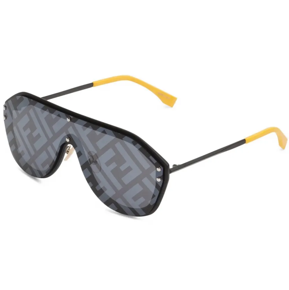 Fendi - Fendi Fabulous - Shield Sunglasses - Black - Sunglasses - Fendi Eyewear - Avvenice