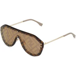Fendi - Fendi Fabulous - Shield Sunglasses - Brown - Sunglasses - Fendi Eyewear - Avvenice