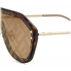 Fendi - Fendi Fabulous - Shield Sunglasses - Brown - Sunglasses - Fendi Eyewear - Avvenice